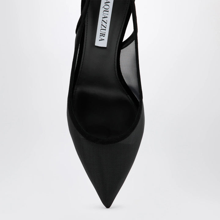 Aquazzura - Black bow-tie mesh pumps Brand Apparel &amp; Accessories > Shoes