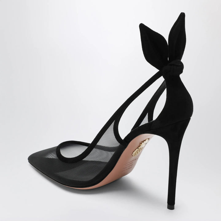 Aquazzura - Black Bow Tie pumps in mesh and suede Brand Apparel &amp; Accessories > Shoes