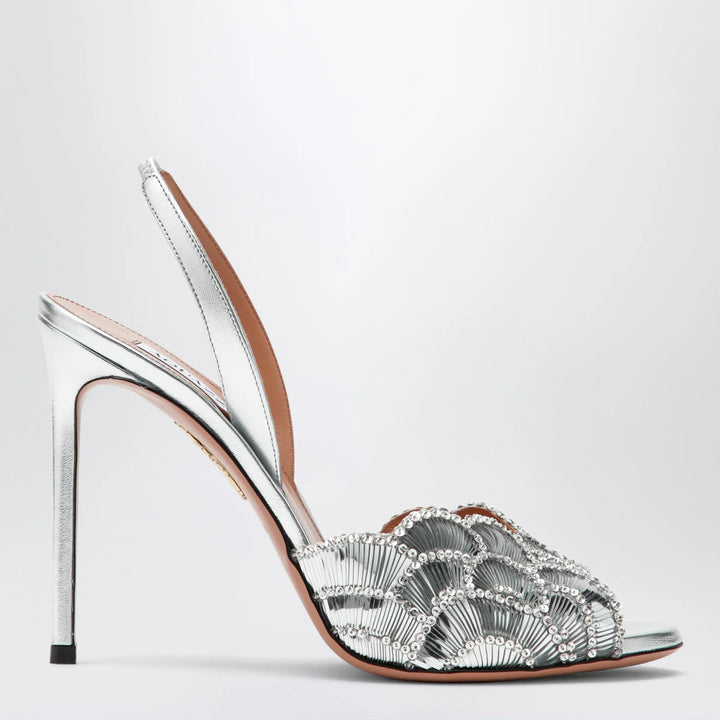 Aquazzura - Ce Soir silver sandals in nappa leather Brand Apparel &amp; Accessories > Shoes 36,5 IT
