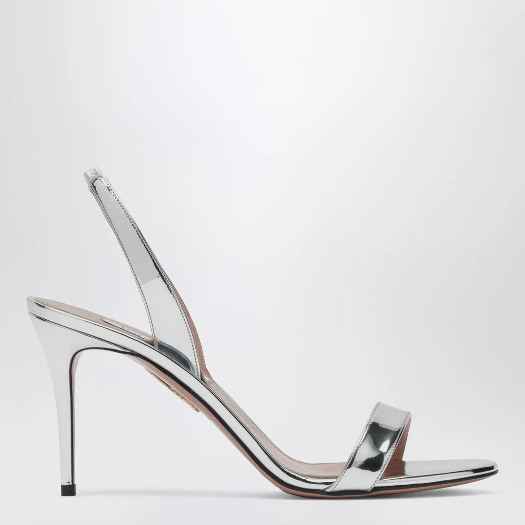 Aquazzura - So Nude 85 Silver Sandals Brand Apparel &amp; Accessories > Shoes