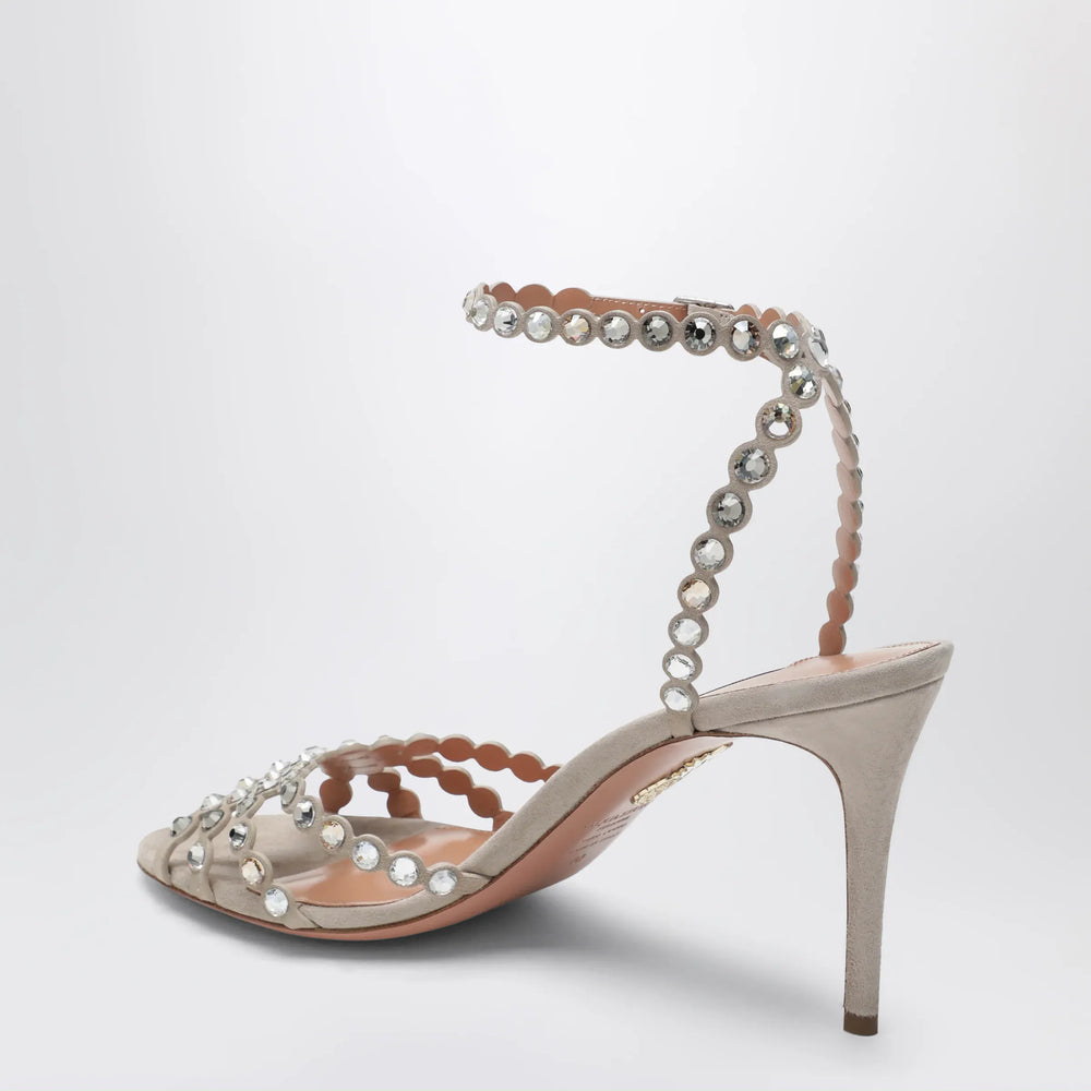 Aquazzura - Tequila crystal-embellished suede sandals Brand Apparel & Accessories > Shoes