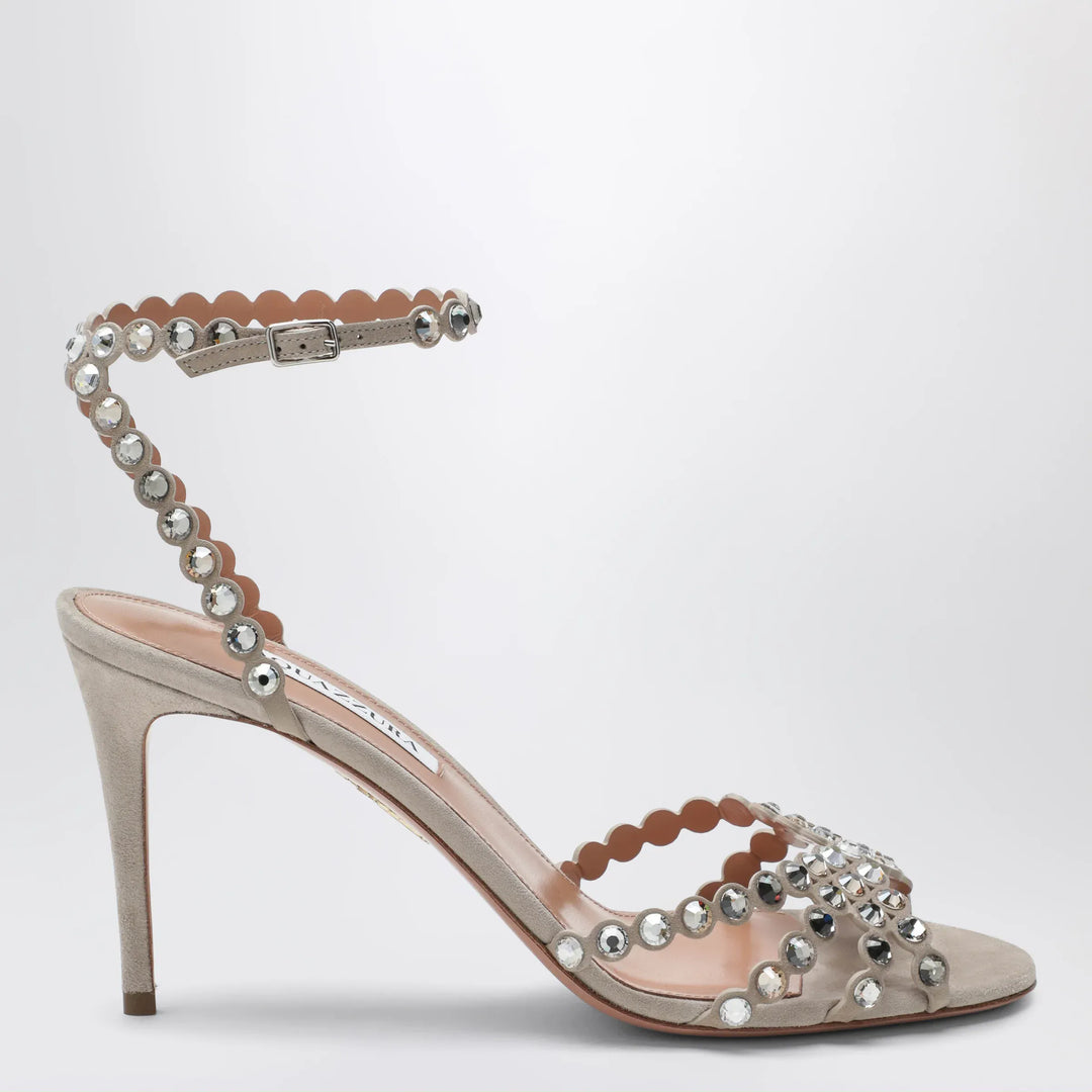 Aquazzura - Tequila crystal-embellished suede sandals Brand Apparel & Accessories > Shoes 36 IT