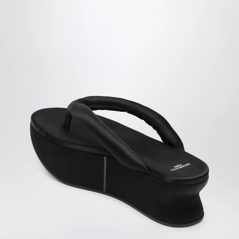 Balenciaga - Gaeta thong sandals in satin, black Brand Apparel & Accessories > Shoes