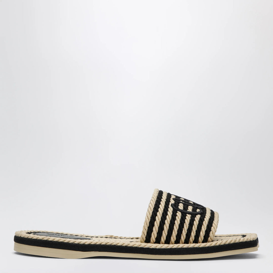Chloé - Sand mules in hand-braided recycled rope, black Brand Apparel &amp; Accessories > Shoes 36 IT