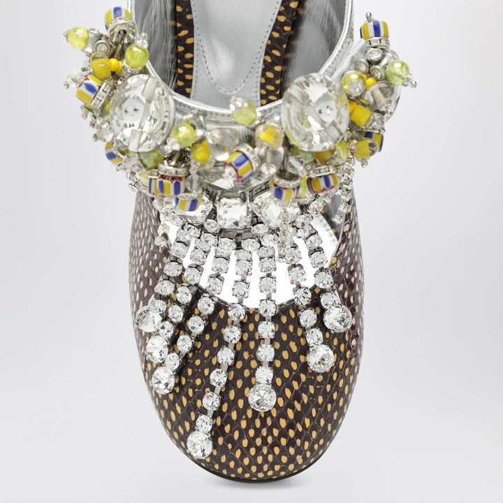 Dries Van Noten - Patchwork leather mules with decoration Brand Apparel &amp; Accessories > Shoes