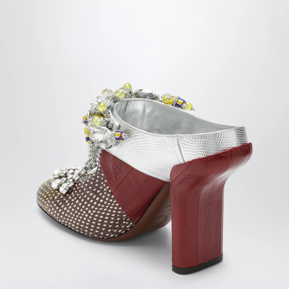 Dries Van Noten - Patchwork leather mules with decoration Brand Apparel & Accessories > Shoes 37 IT