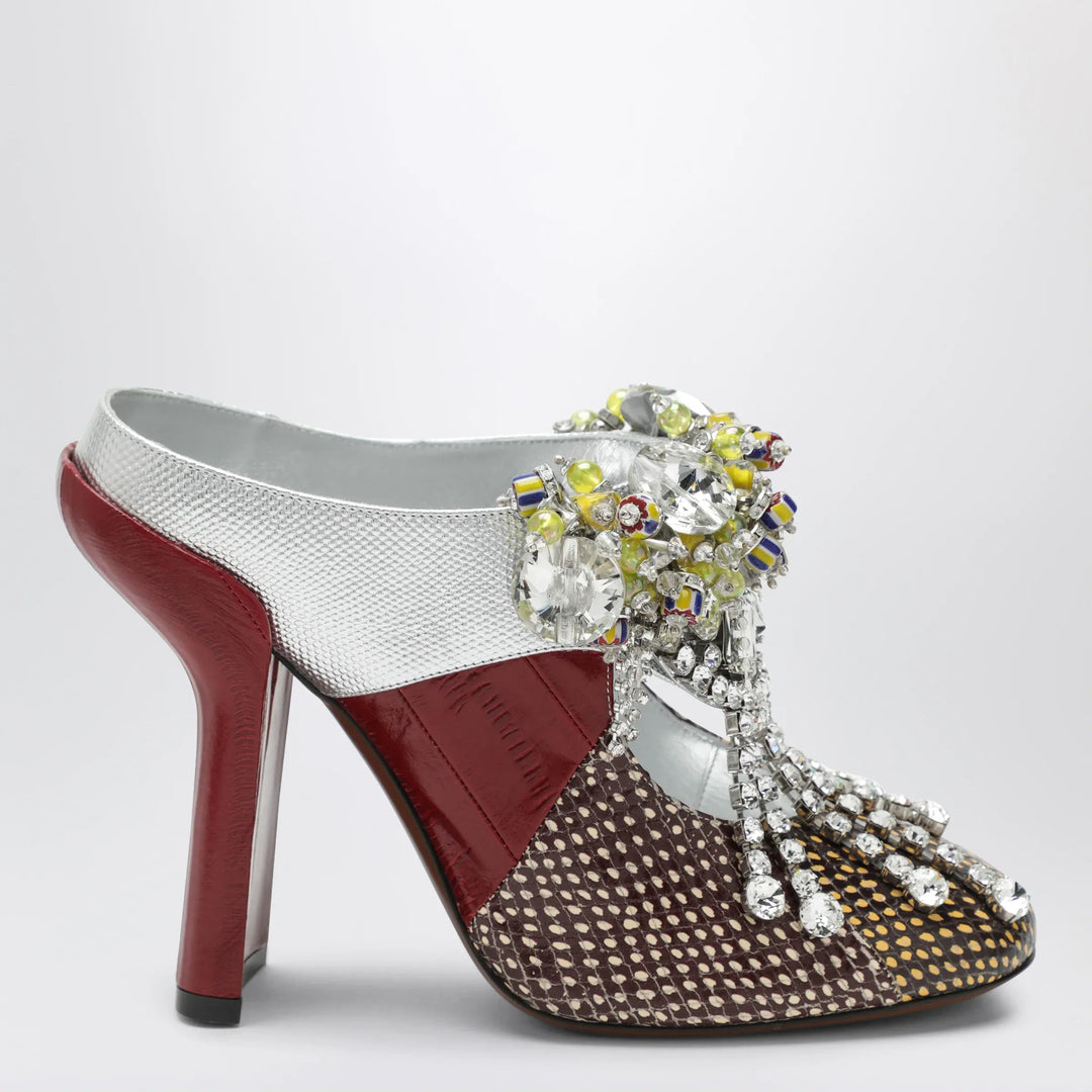 Dries Van Noten - Patchwork leather mules with decoration Brand Apparel &amp; Accessories > Shoes 38 IT