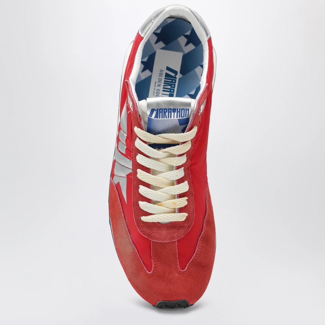 Golden Goose - Red/silver Marathon sneakers in nylon and suede Brand Apparel &amp; Accessories > Shoes