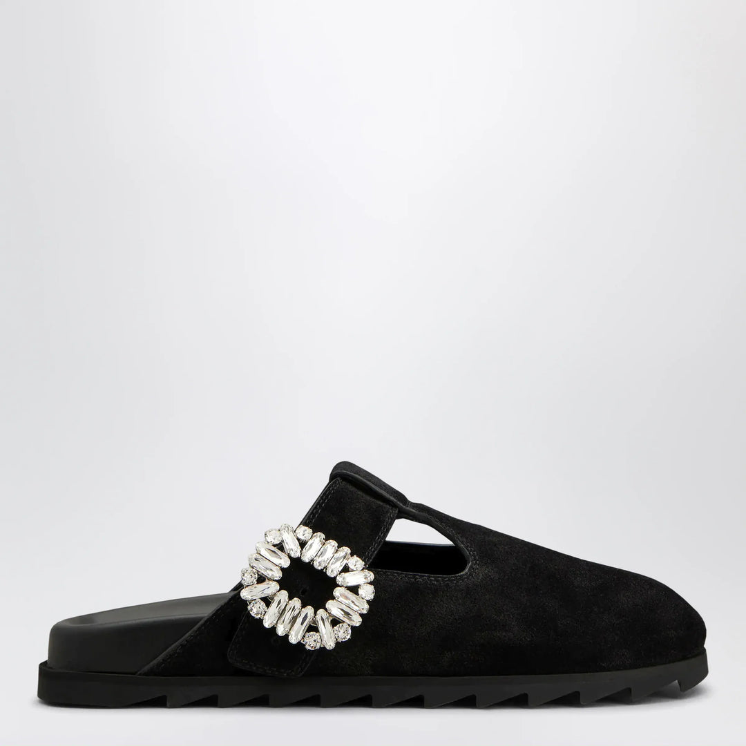 ROGER VIVIER - Black suede Mule Slidy Viv' Brand Apparel & Accessories > Shoes 36 IT
