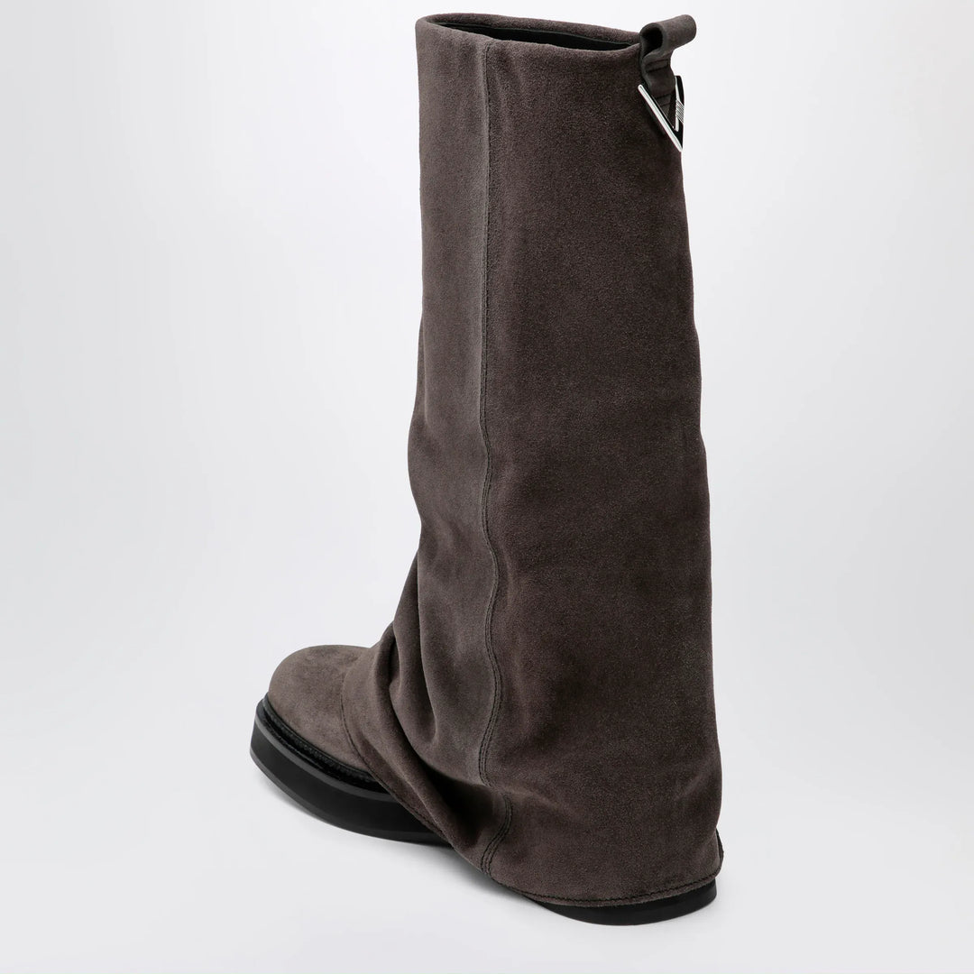 The Attico - Robin combat boots in suede, dark grey Brand Apparel &amp; Accessories > Shoes