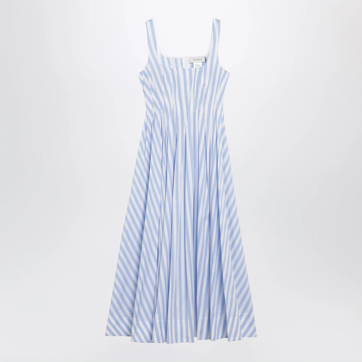 Sportmax - Long striped cotton poplin dress in light blue Brand Apparel &amp; Accessories 40  IT