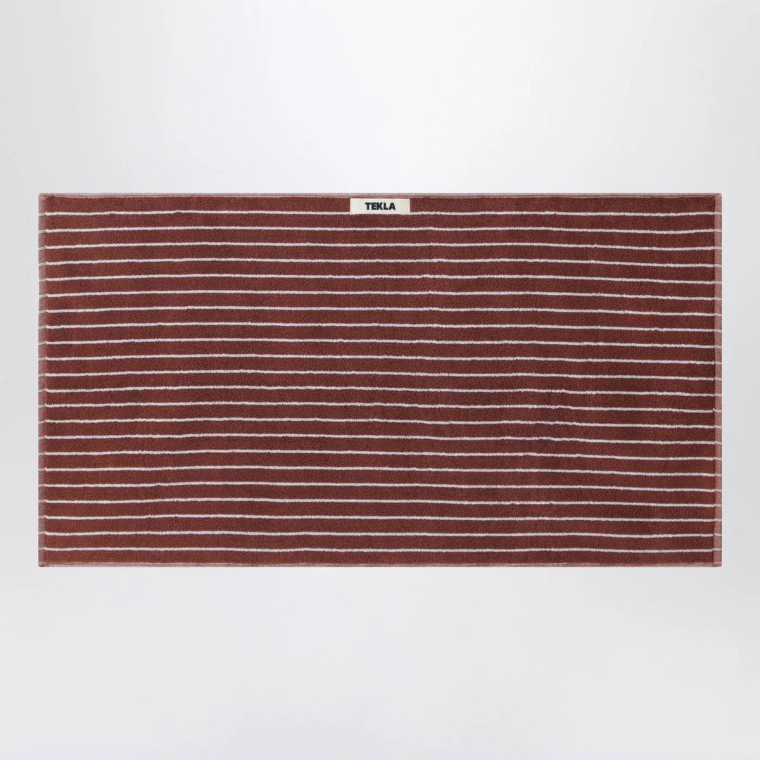 Tekla - Striped reddish-brown bath towel 50x90 cm Brand Apparel & Accessories U