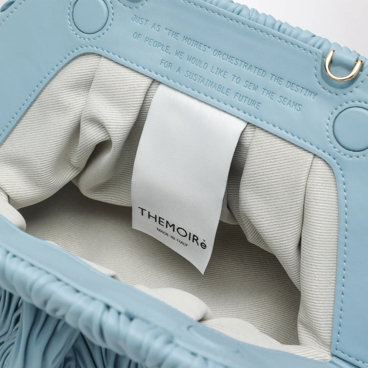 THEMOIRè - Blue ruched vegan leather Bios clutch Brand Apparel &amp; Accessories TU