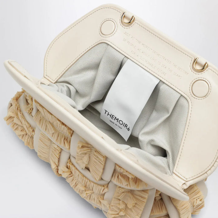 THEMOIRè - Small Tia clutch in butter color with raffia inserts Brand Apparel &amp; Accessories TU