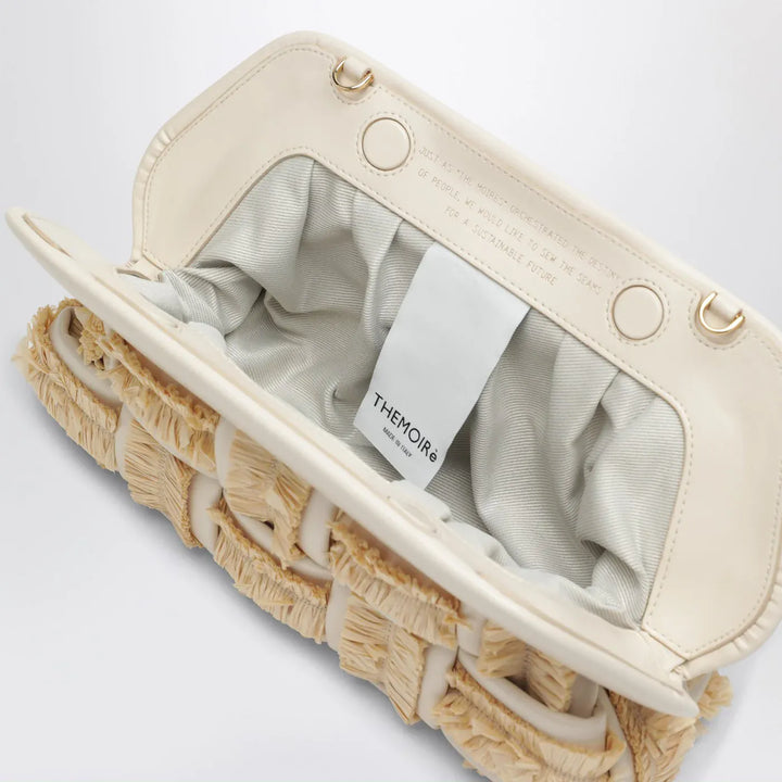 THEMOIRè - Tia clutch in butter color with raffia inserts Brand Apparel &amp; Accessories TU