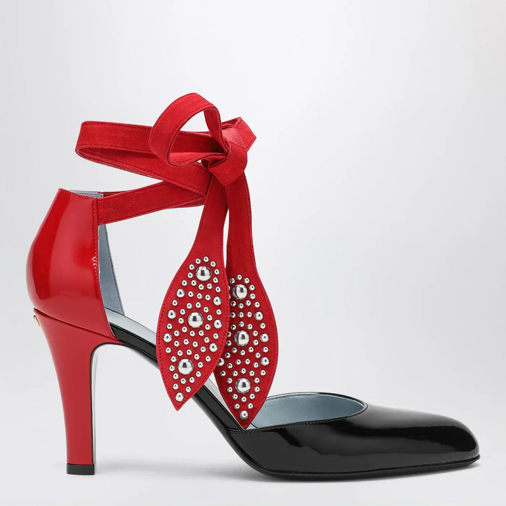 Valentino Garavani - Black and red Foliefoliage décolleté Brand Apparel & Accessories 36 IT
