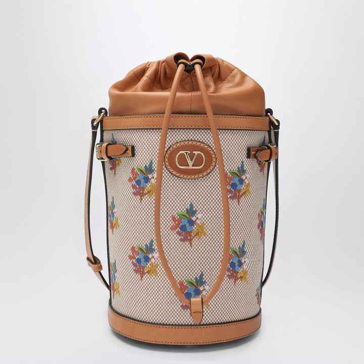 Apparel &amp; Accessories TU Valentino Garavani - Canvas bucket bag with floral embroidery Brand
