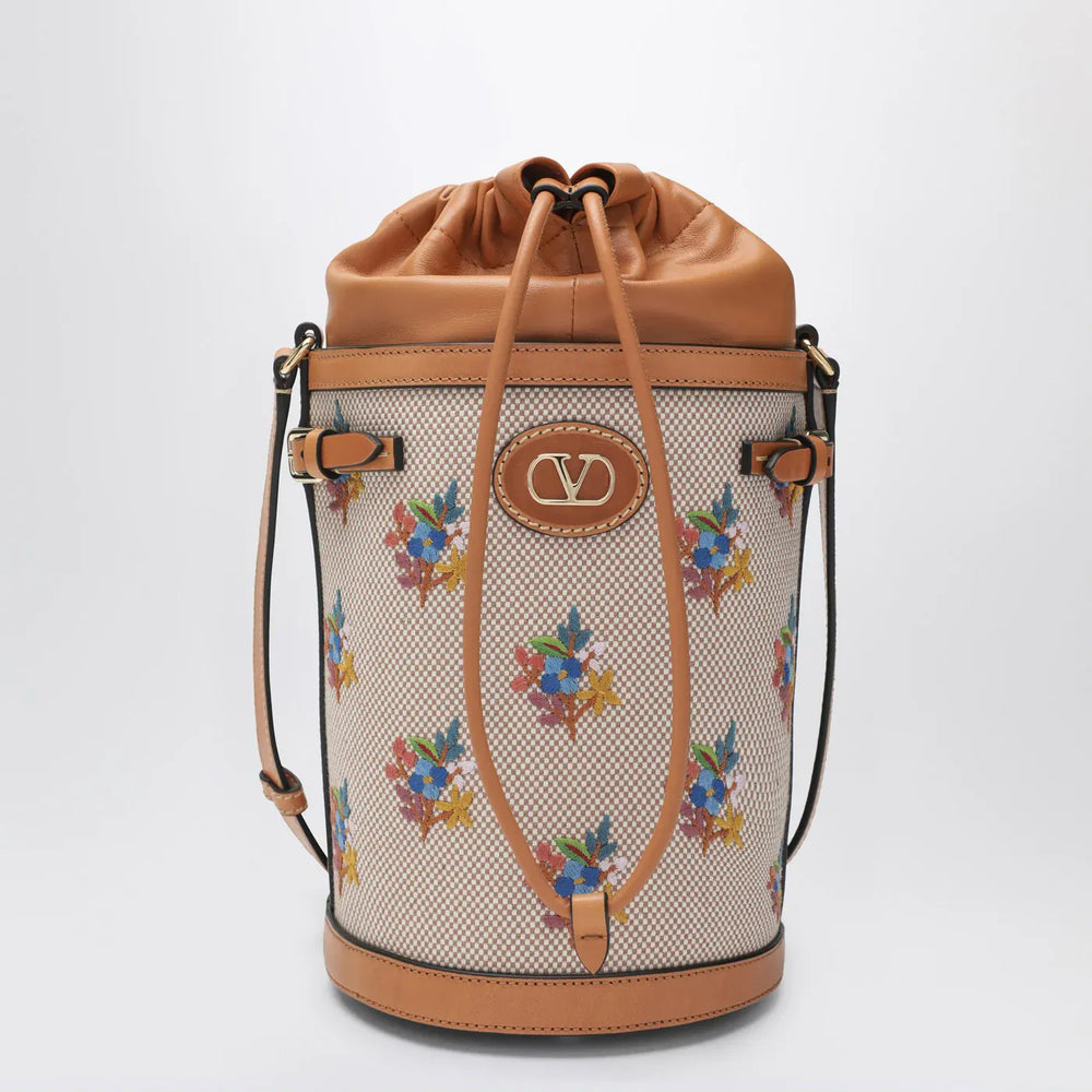 Valentino Garavani - Canvas bucket bag with floral embroidery Brand Apparel & Accessories TU