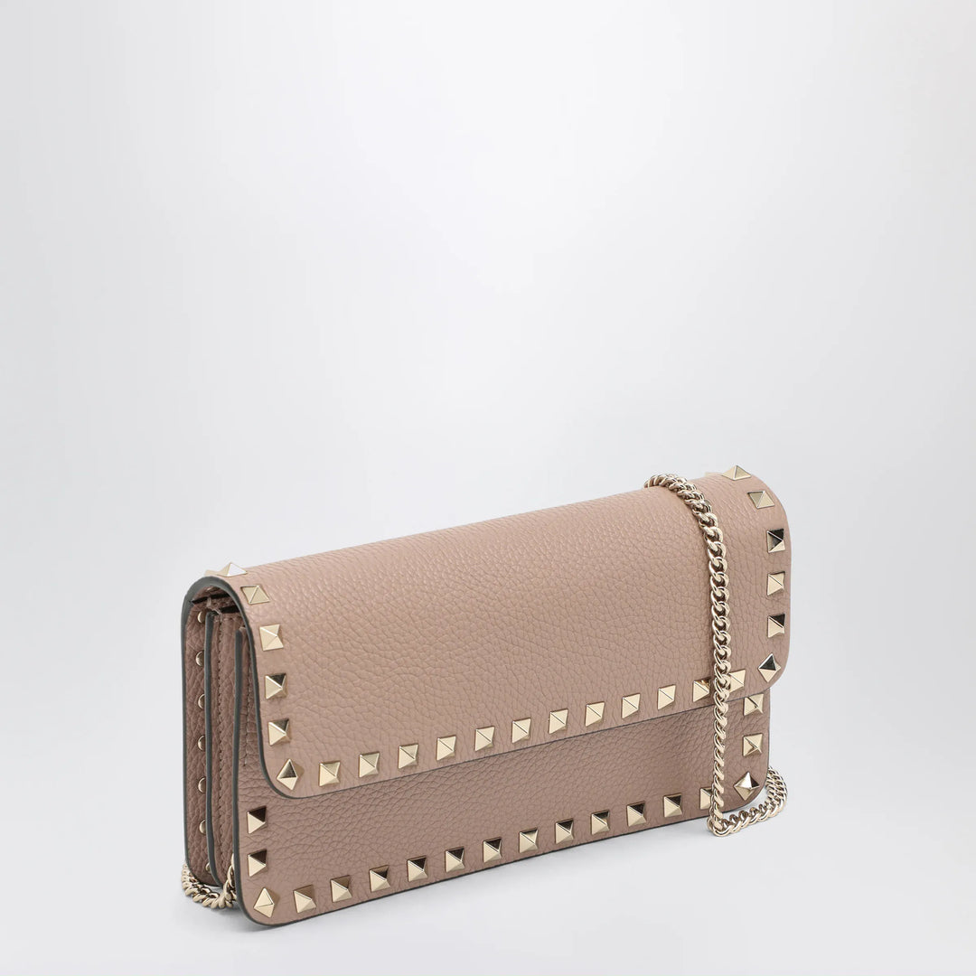 Valentino Garavani - Garnet calfskin Rockstud chain wallet Brand Apparel &amp; Accessories U