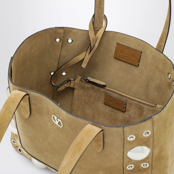 Valentino Garavani - Medium Nellcôte tote bag in Havana suede Brand Apparel &amp; Accessories TU