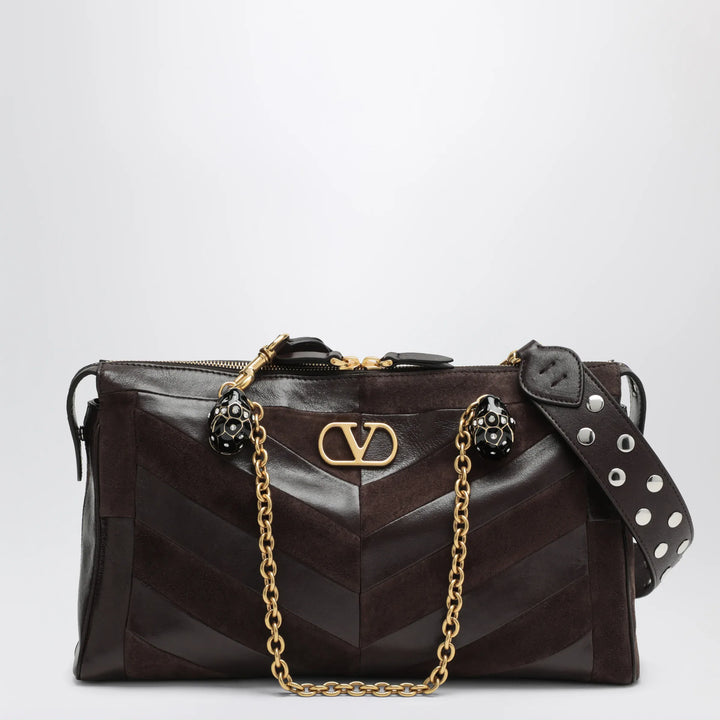 Valentino Garavani - Medium Panthea shoulder bag in suede and nappa leather with Chevron pattern Brand Apparel &amp; Accessories U