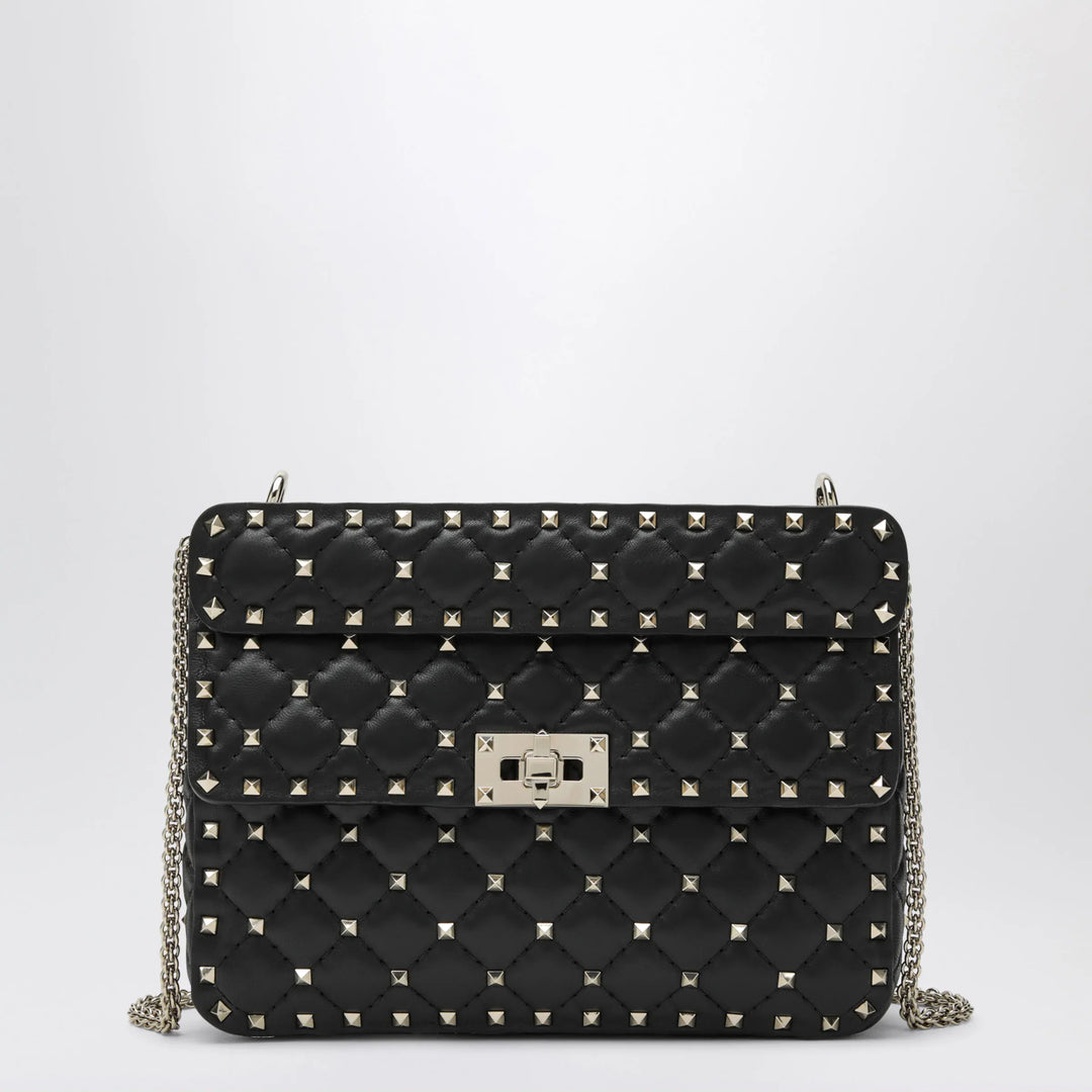 Valentino Garavani - Medium Rockstud Spike bag in black nappa leather Brand Apparel & Accessories U