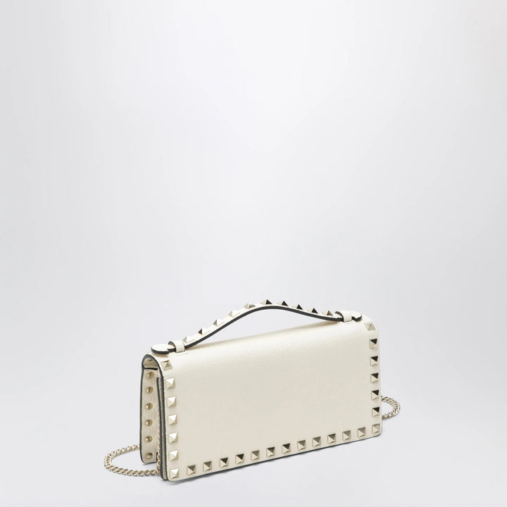 Valentino Garavani - Rockstud chain wallet in grained calfskin, light ivory Brand Apparel &amp; Accessories TU