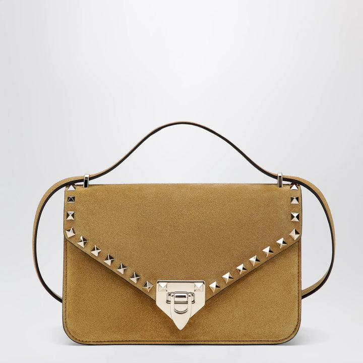 Valentino Garavani - Rockstud Havana small crossbody bag in beige suede Brand Apparel &amp; Accessories U