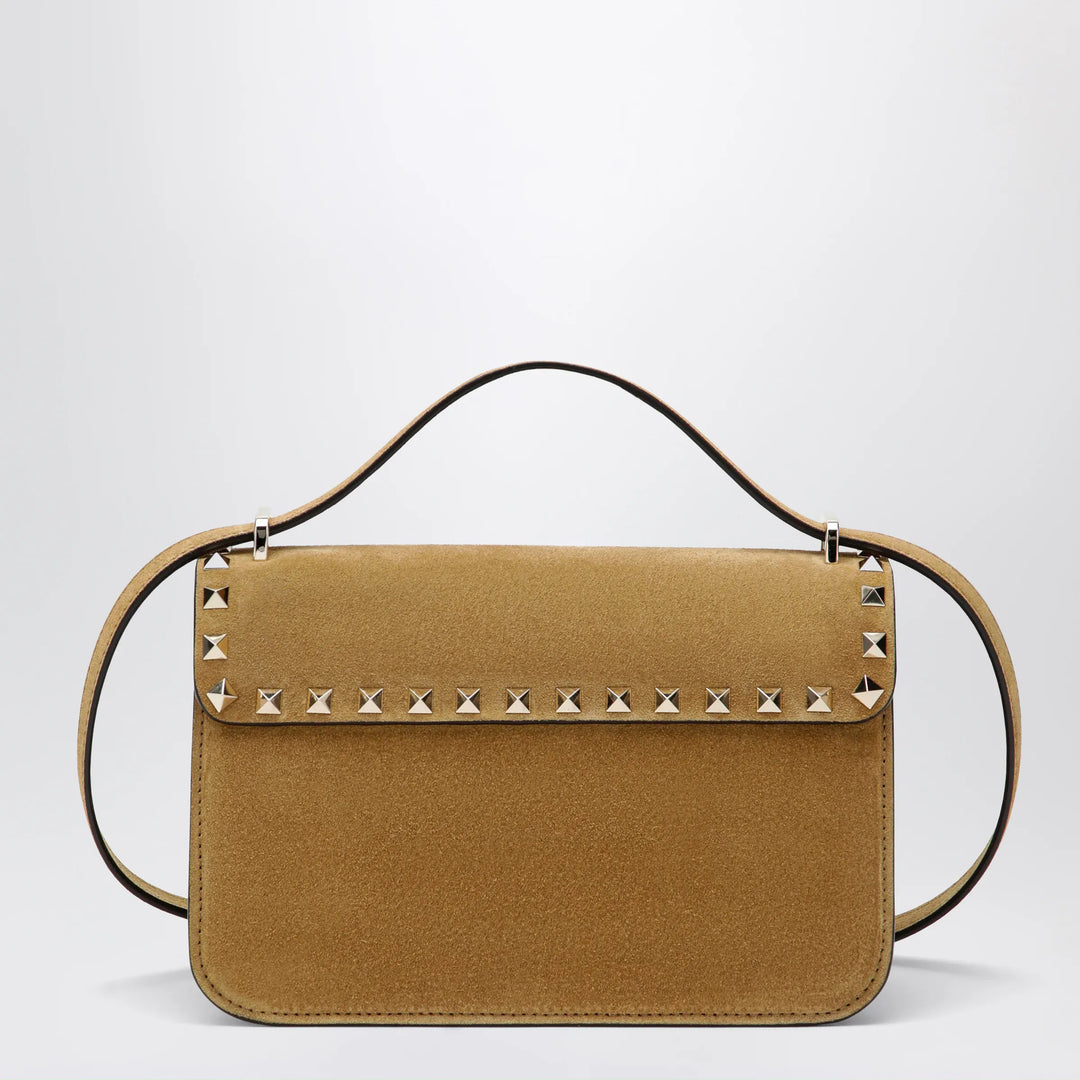 Valentino Garavani - Rockstud Havana small crossbody bag in beige suede Brand Apparel &amp; Accessories U