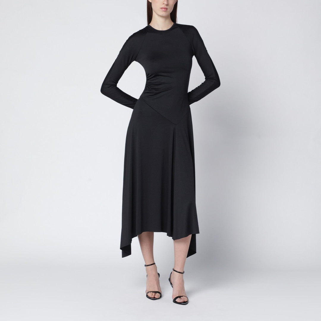 Apparel &amp; Accessories Victoria Beckham - Black asymmetric midi dress Brand