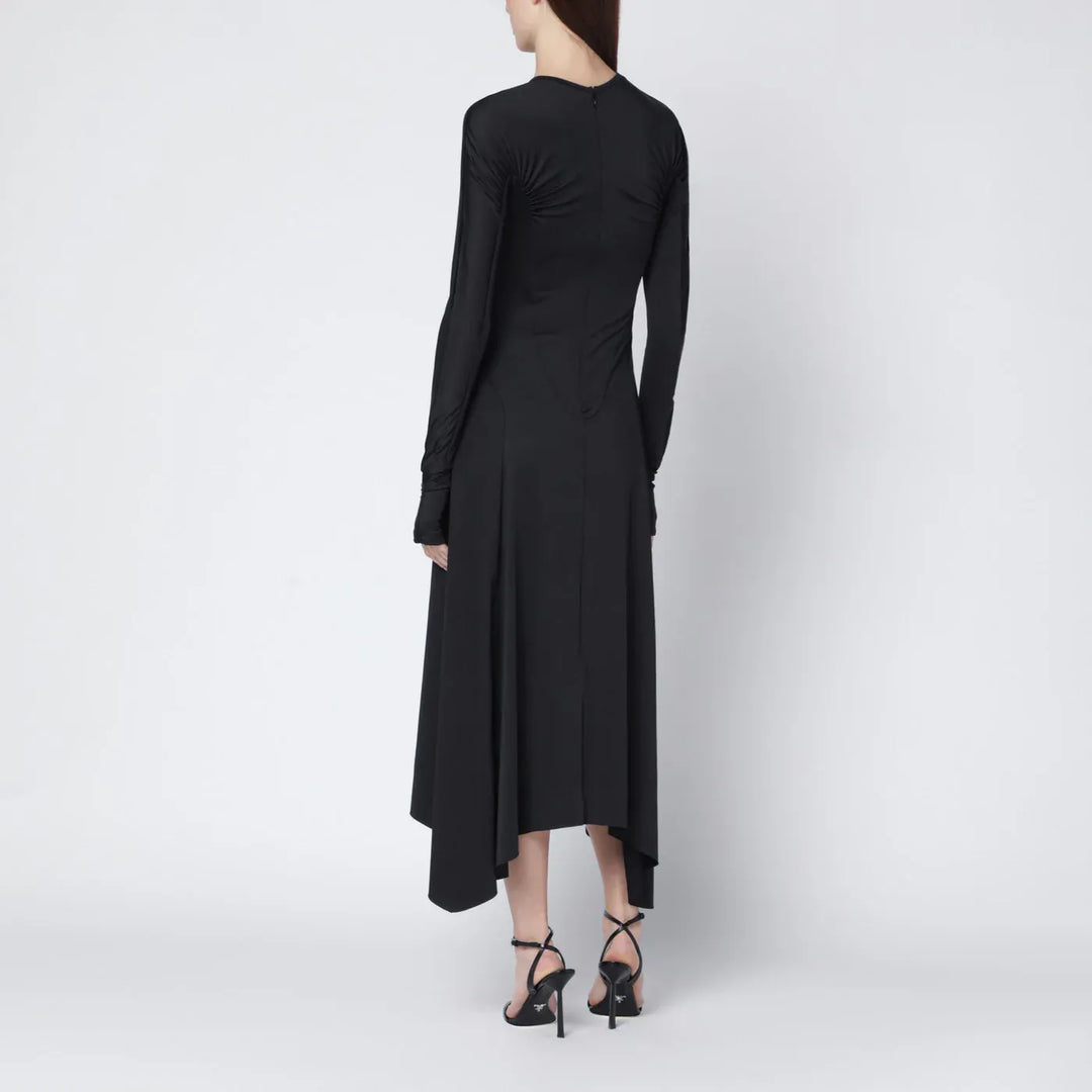 Victoria Beckham - Black asymmetric midi dress Brand Apparel &amp; Accessories