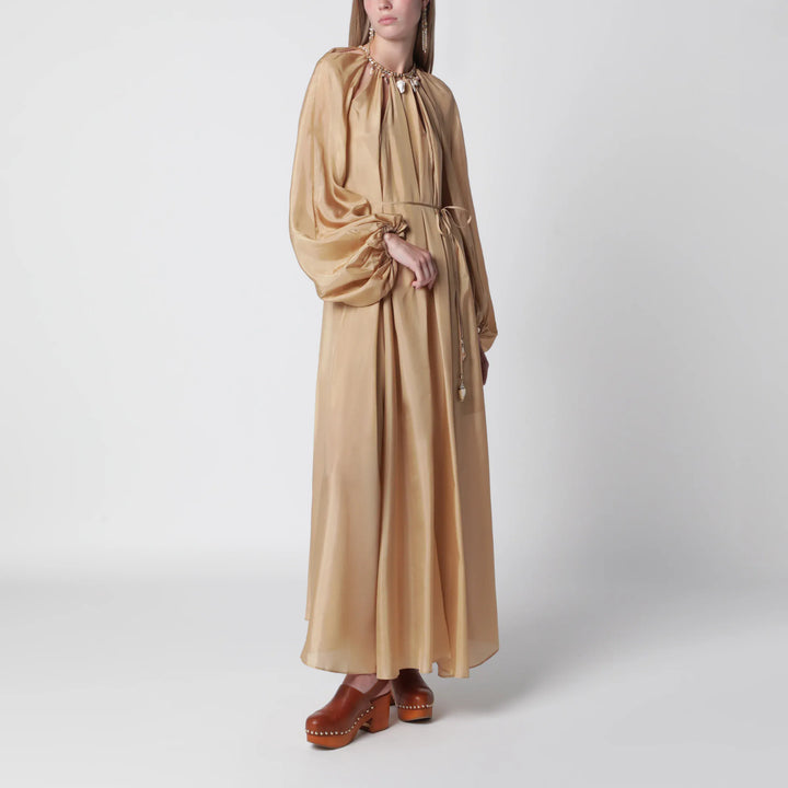 ZIMMERMANN - Mahon maxi dress in silk habotai champagne Brand Apparel &amp; Accessories 1