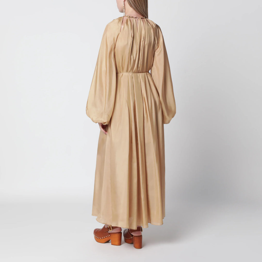 ZIMMERMANN - Mahon maxi dress in silk habotai champagne Brand Apparel &amp; Accessories 1