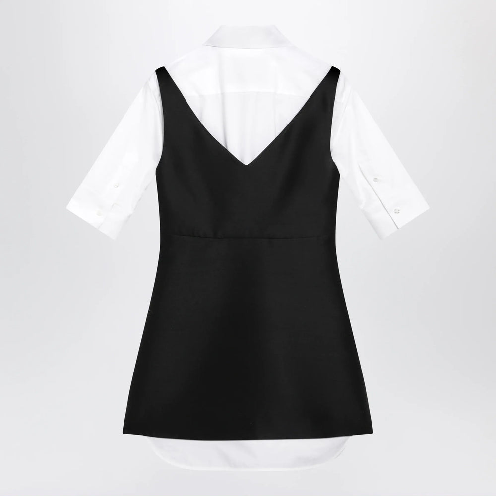 Balenciaga - Hybrid chemisier mini dress in wool and silk black Brand