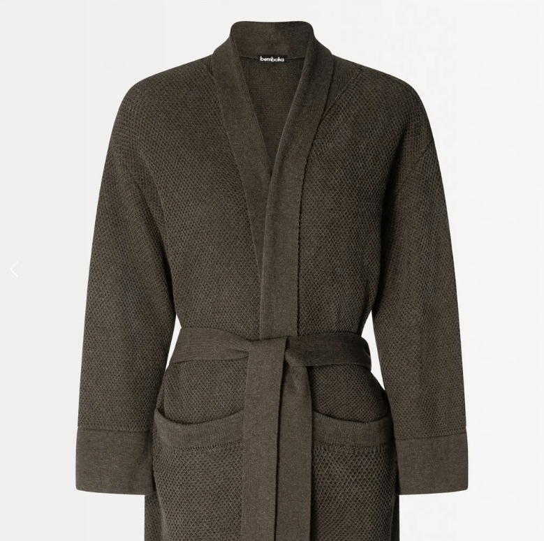 Bathrobes (S/M) H125cm / Mocha Bemboka Pure Cotton Knitted Bathrobes Brand
