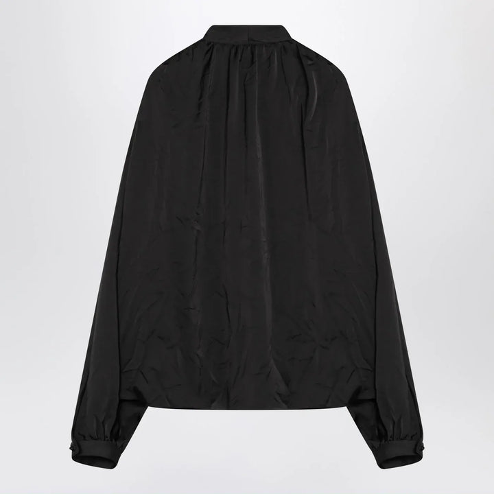 Balenciaga - Black satin blouse with bow Brand Blouse