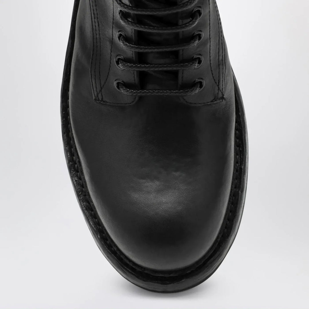 Dolce&amp;Gabbana - Black lace-up leather ankle boot Brand Boots