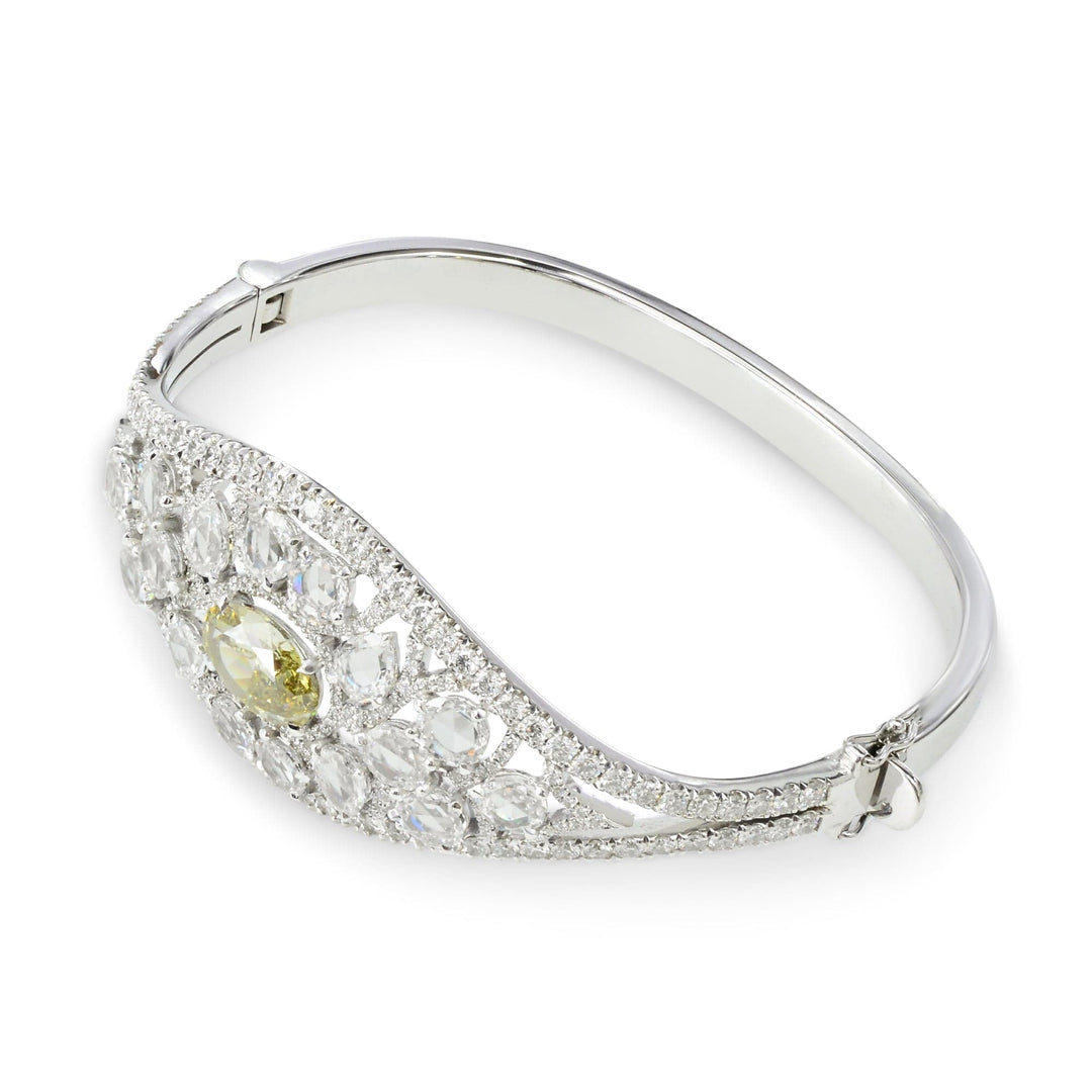 LEIBISH 2.75ct Fancy Grayish Greenish Yellow Diamond Bangle Brand Bracelet