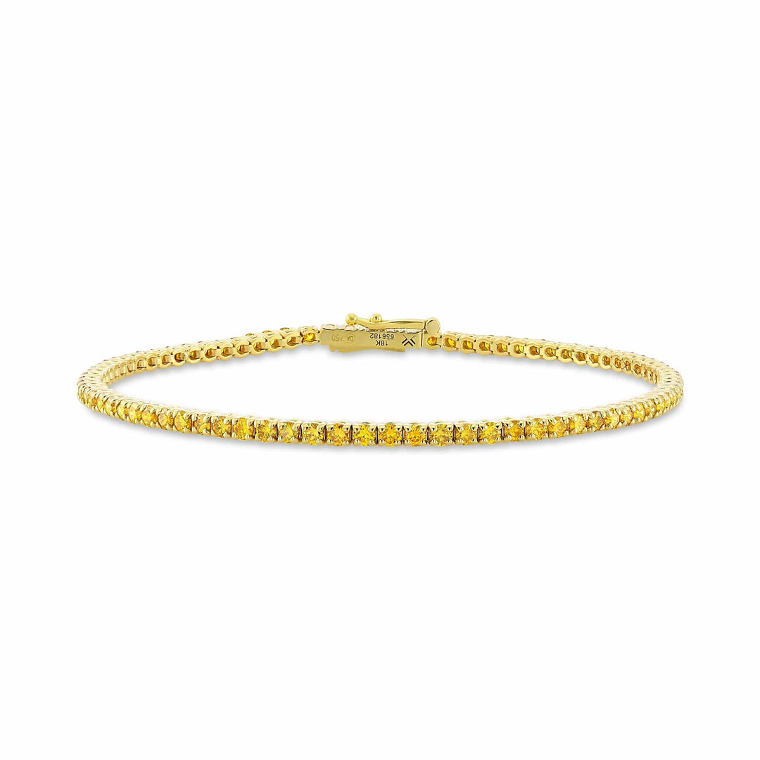 LEIBISH 2.88ct Fancy Vivid Orange Yellow Diamond Tennis Bracelet Brand Bracelet