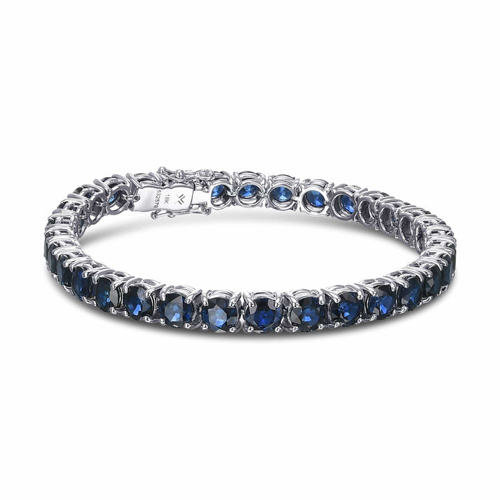 LEIBISH 22.00ct Round Blue Sapphire Tennis Bracelet Brand Bracelet