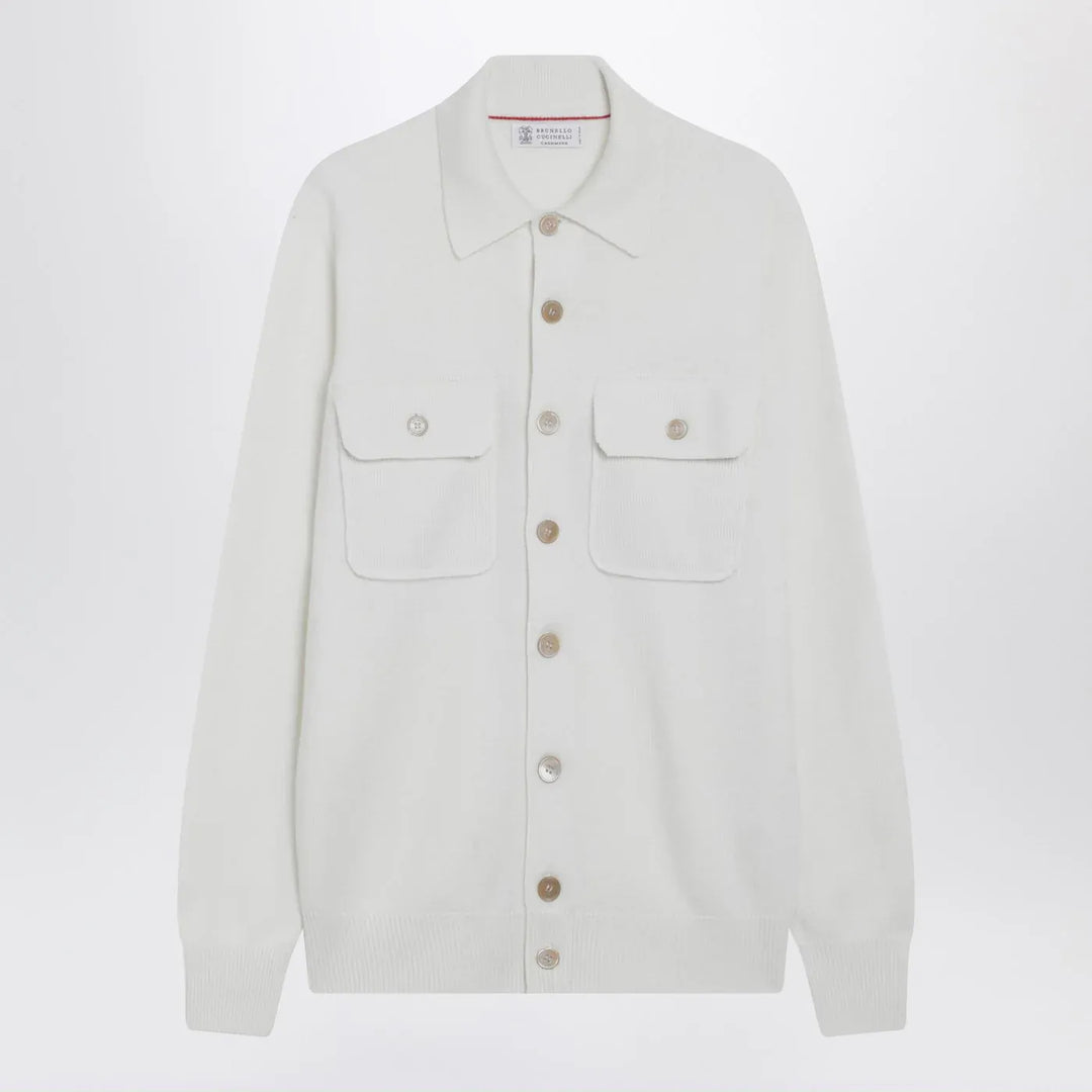 Brunello Cucinelli - White cashmere cardigan Brand Cardigan 50 IT