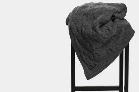 Bemboka Cashmere Throws 120x200cm Charcoal Bemboka Chunky Cable Italian Cashmere Throws - Pre-Shrunk Brand