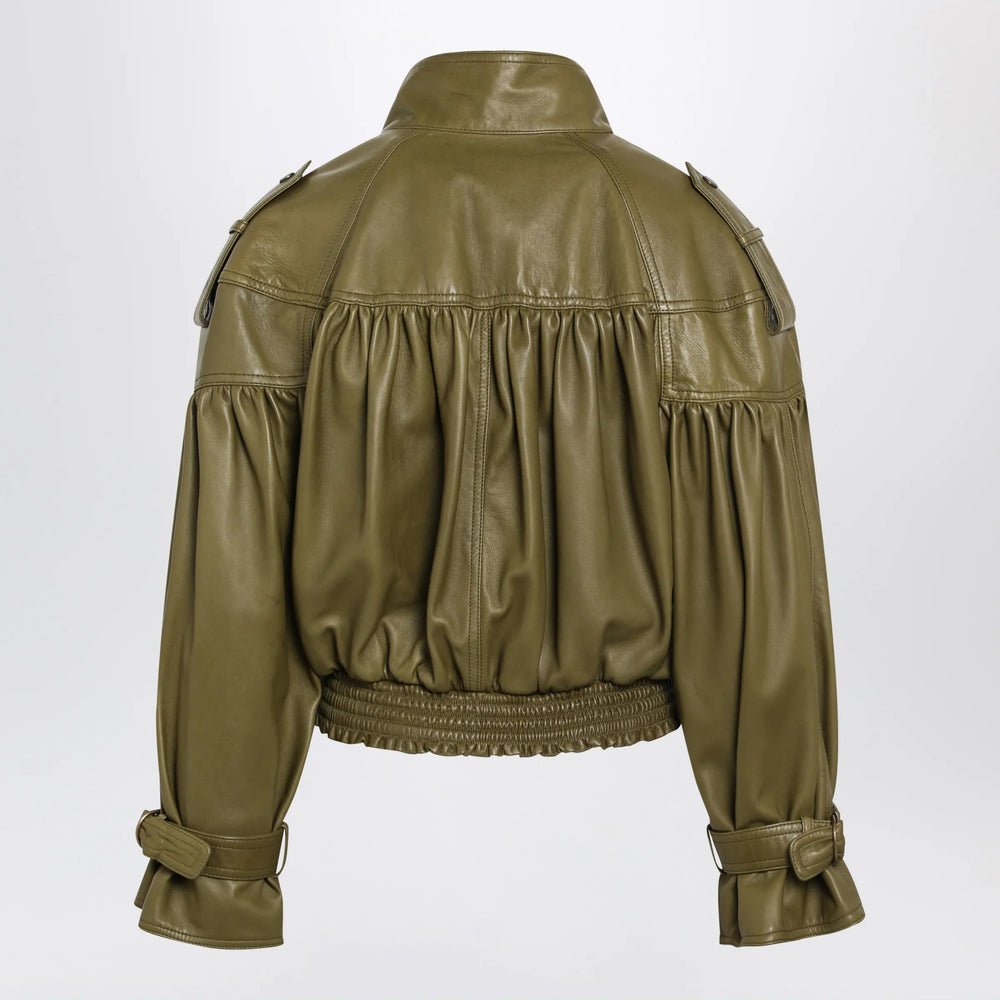 Chloé - Eucalyptus cropped jacket with leather belt Brand