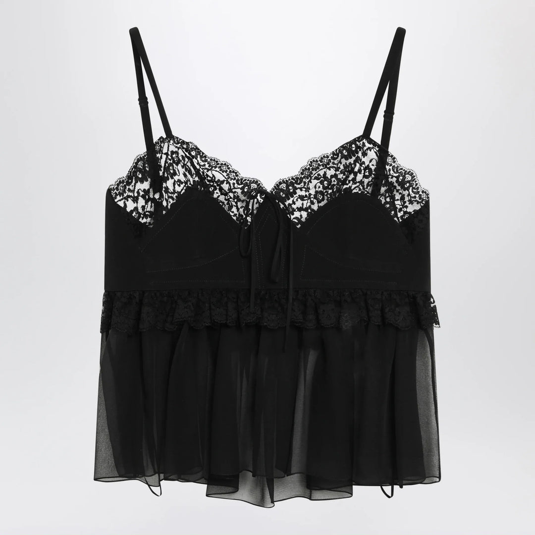 Chloé - Silk crêpe de chine top with thin straps, black Brand 36  FR