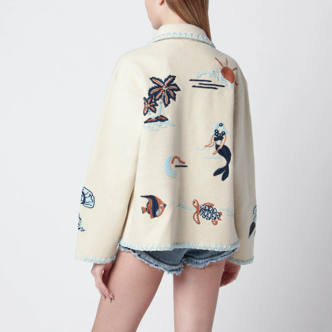 Alanui - Sand-colored wool Remember Me jacket Brand Coats &amp; Jackets
