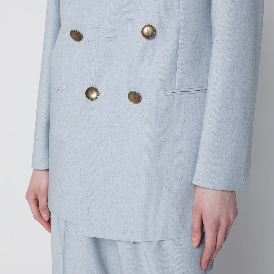 Alberta Ferretti - Light blue double-breasted tweed jacket Brand Coats &amp; Jackets