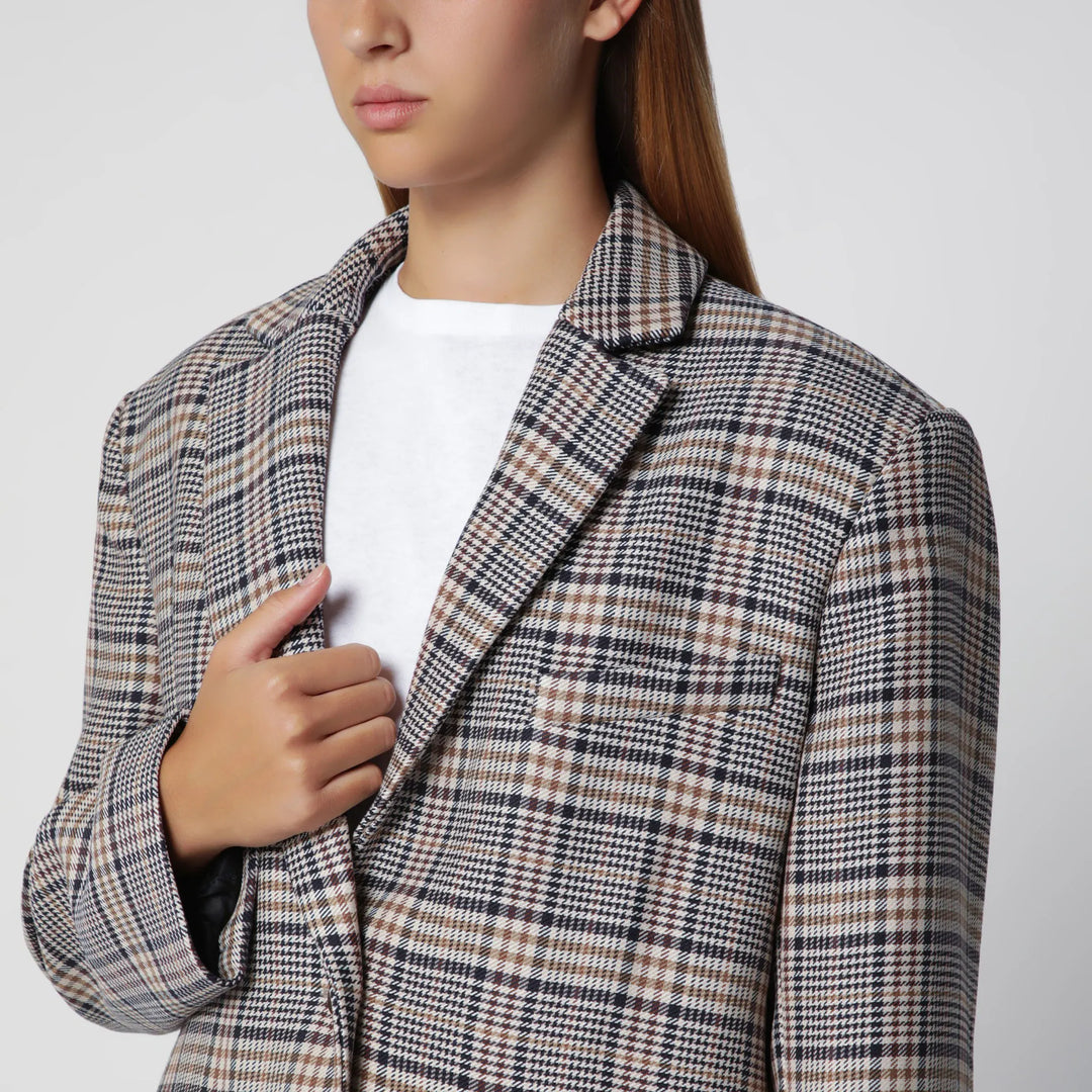 ANINE BING - Single-breasted check blazer Brand Coats &amp; Jackets