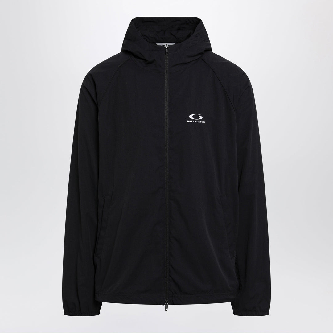Coats &amp; Jackets Balenciaga - Technical hooded track jacket in polyamide, black Brand