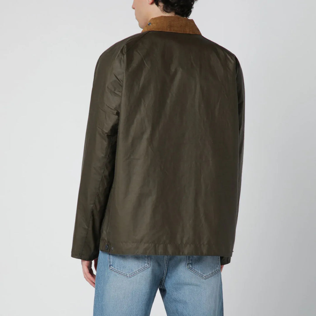 Barbour - Modern Bedale olive green waxed jacket Brand Coats &amp; Jackets