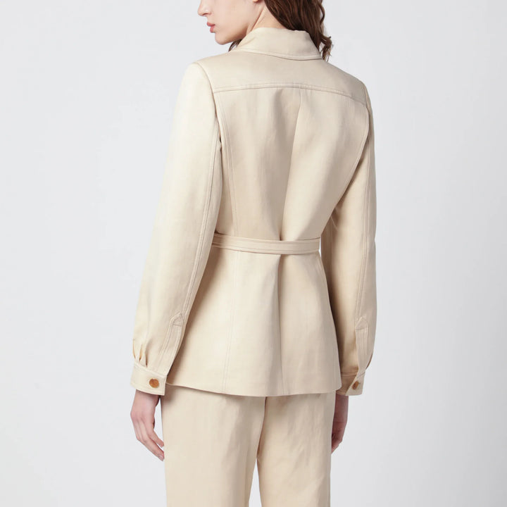 Blazé Milano - Paint jacket with belt in Champagne Brand Coats &amp; Jackets